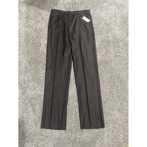 Zanella Devon Mens Brown 100% Virgin Wool Dress Pants Flat Front Italy 35x37